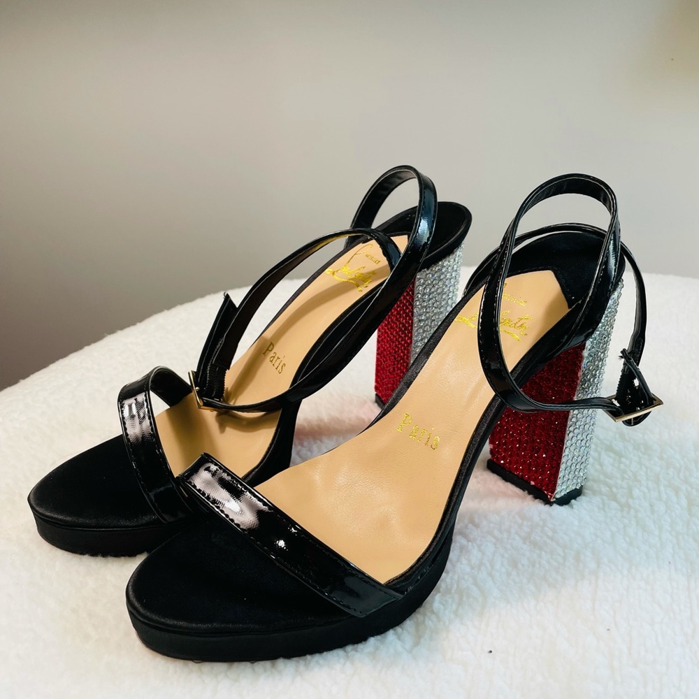 Open sandals with bedazzled heels - Picture 4 of 6